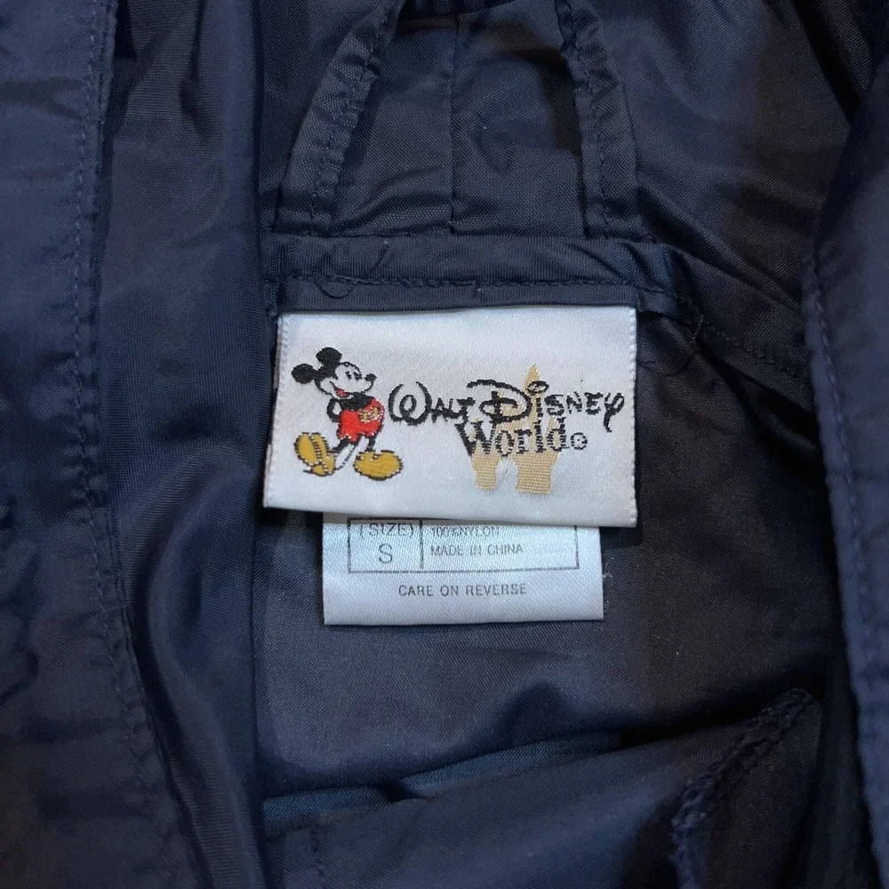 Vintage Walt Disney World‎ Small Windbreaker Nylon 1/4 Zip Hood Mickey Mouse